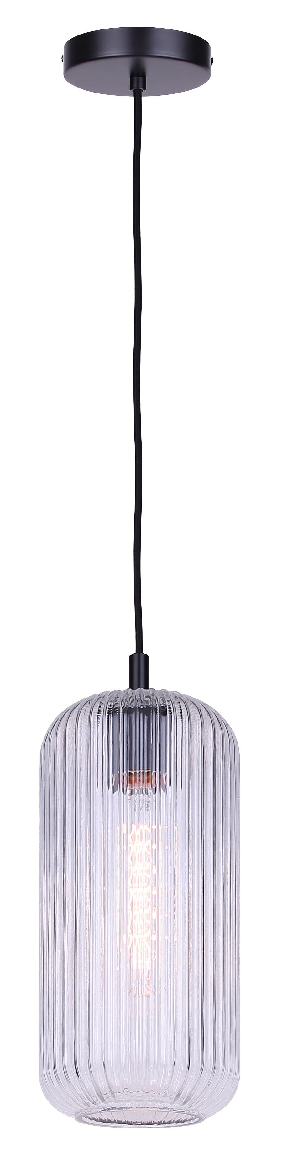 Suspension MALEK en noir mat — IPL1250A01BK-CR — Luminaire Expert