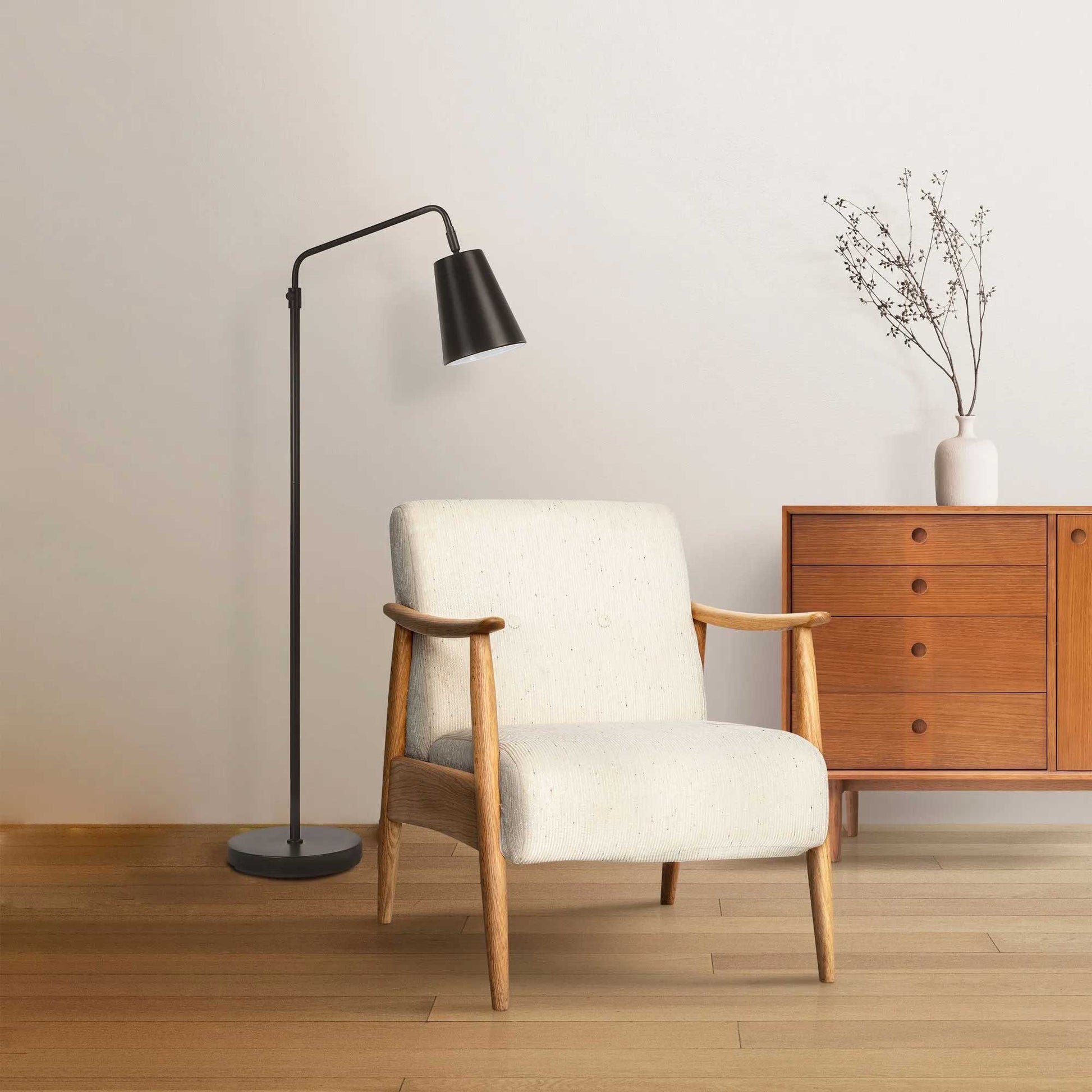 Lampe de plancher NOTTINGHAM en noir mat — LPF3174 — Luminaire Expert