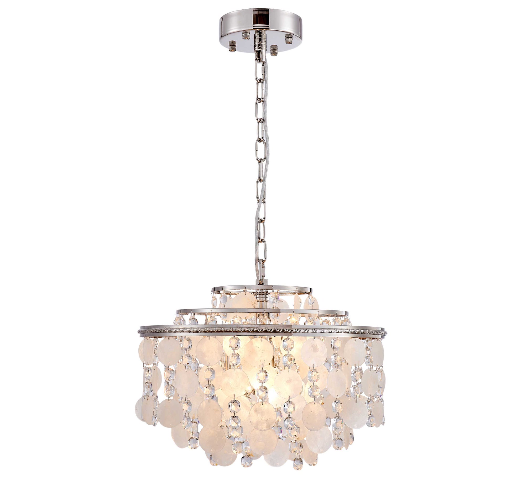 Suspension AVARA en nickel poli — AC12072PN — Luminaire Expert