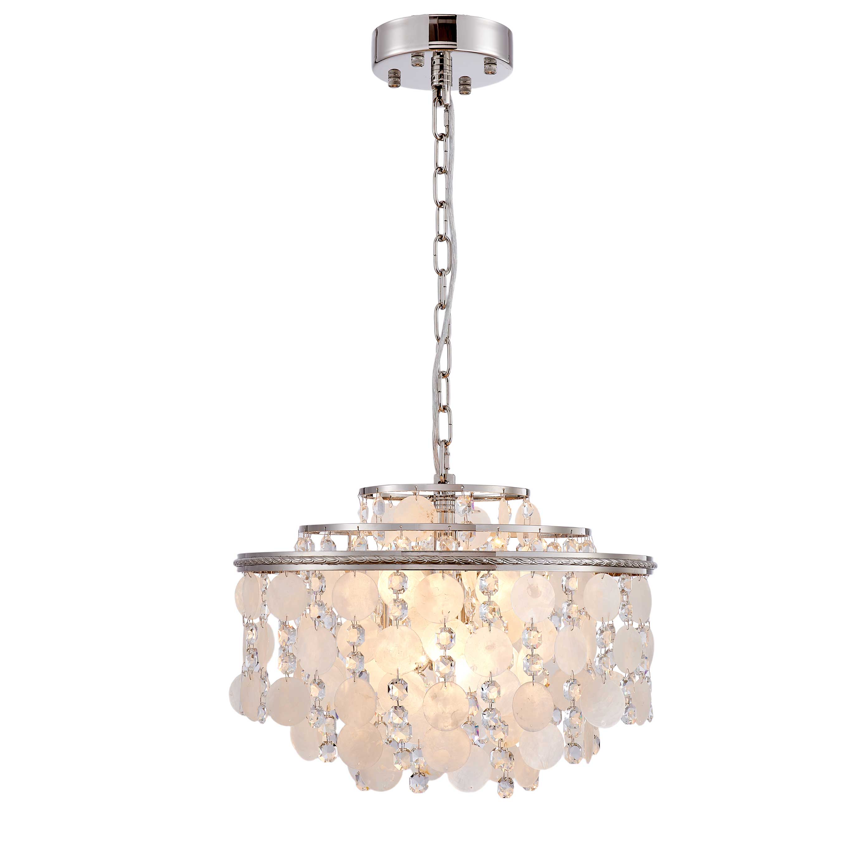 Suspension AVARA en nickel poli — AC12072PN — Luminaire Expert