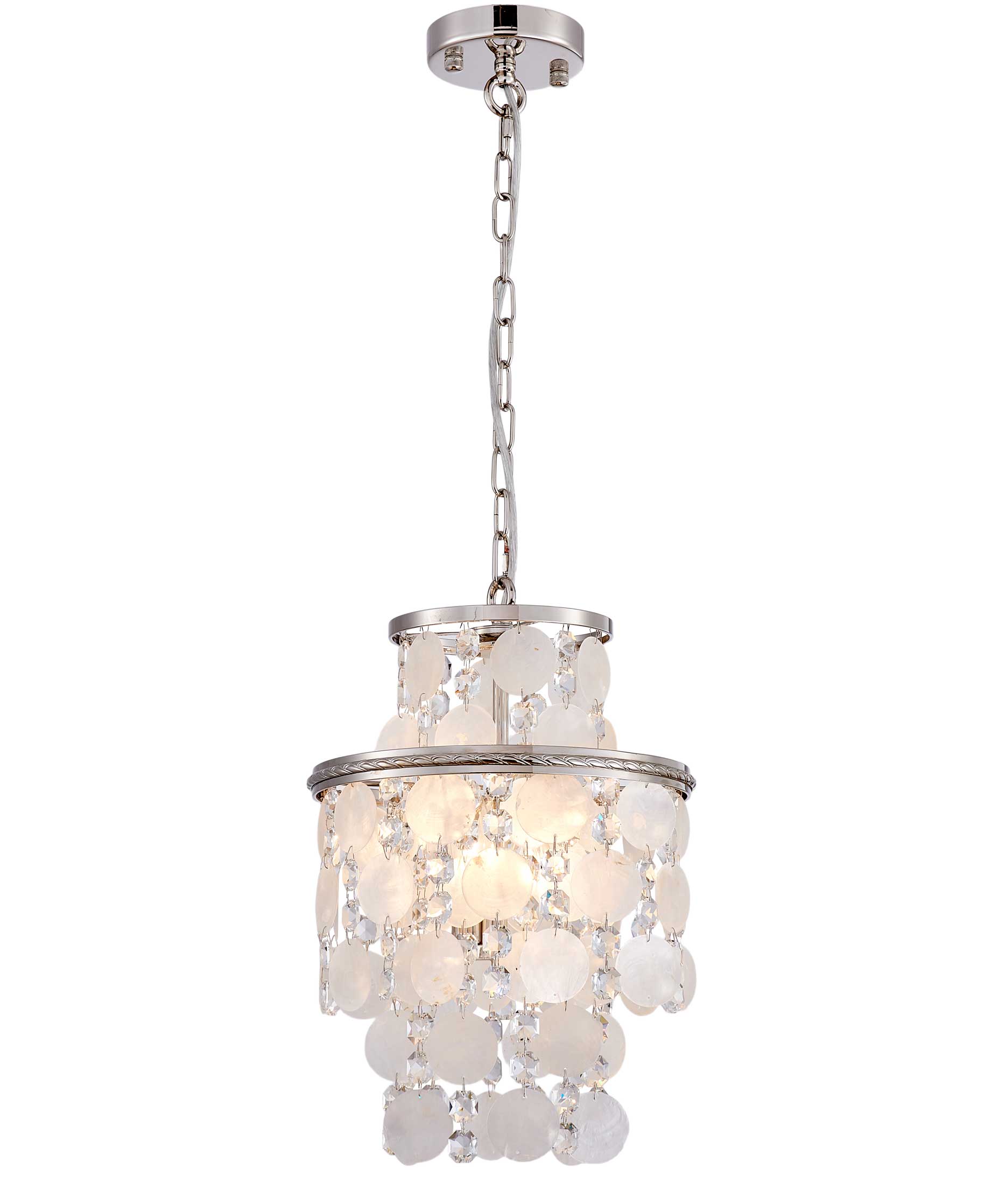 Suspension AVARA en nickel poli — AC12071PN — Luminaire Expert