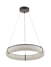 Suspension REUBEN en noir mat et albâtre — RBN-2360LEDP-MB-ALB — Luminaire Expert