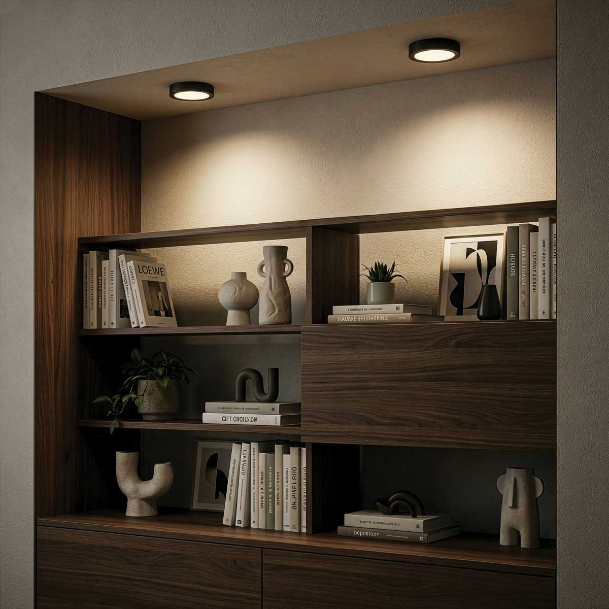 Plafonnier en noir mat — DL-7F-15DCW-BK-C — Luminaire Expert