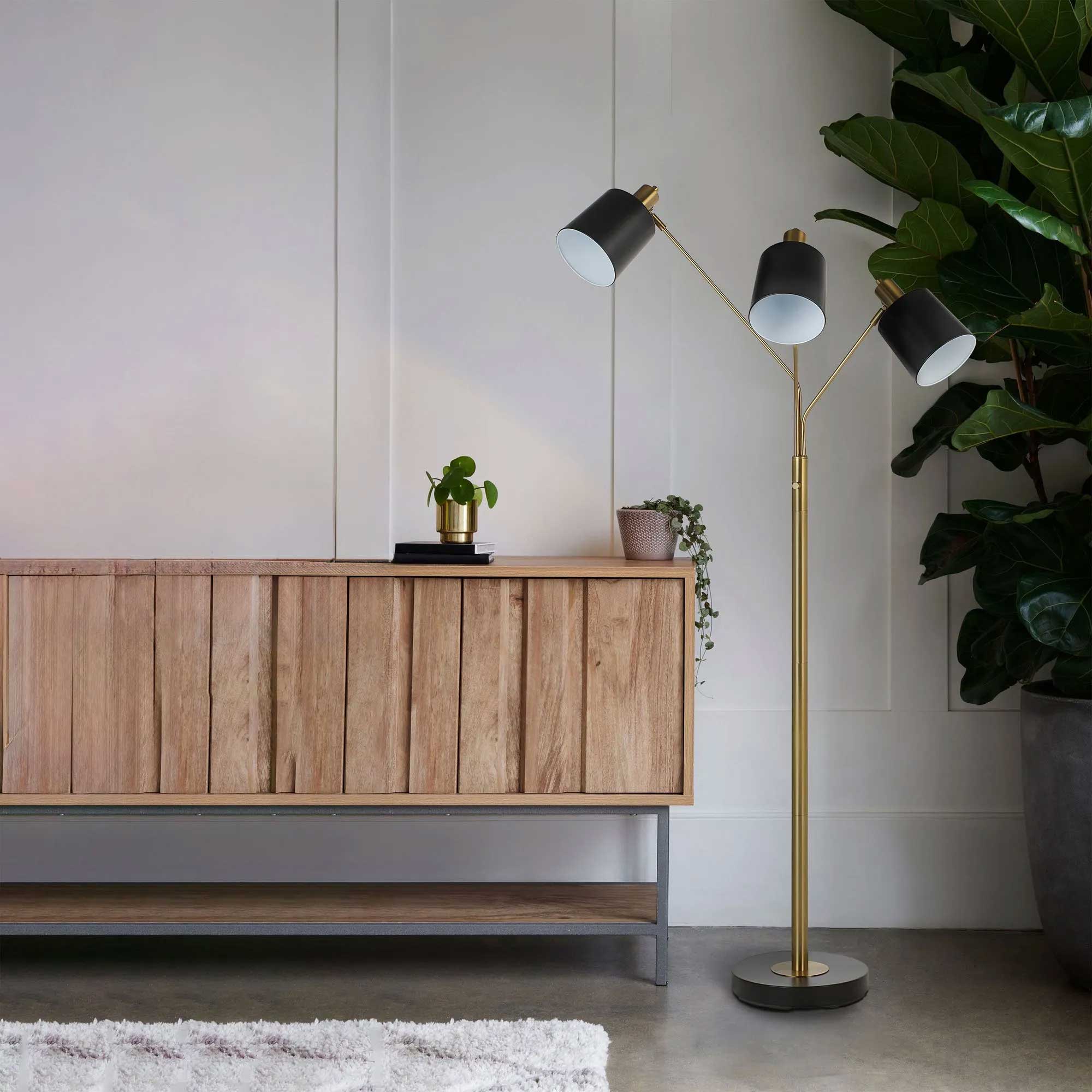 Lampe de plancher MEANDER en noir mat — LPF3169 — Luminaire Expert