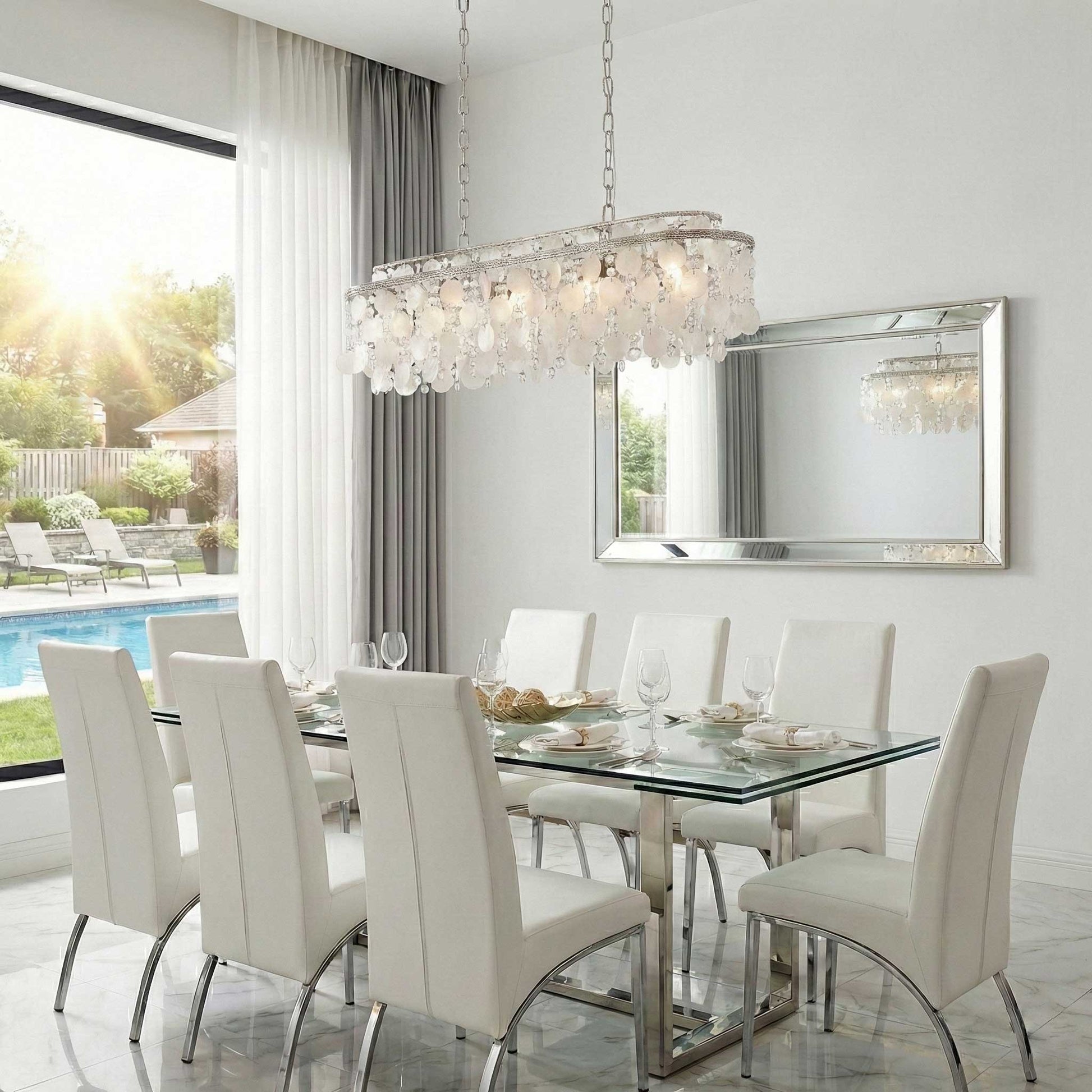 Suspension AVARA en nickel poli — AC12070PN — Luminaire Expert