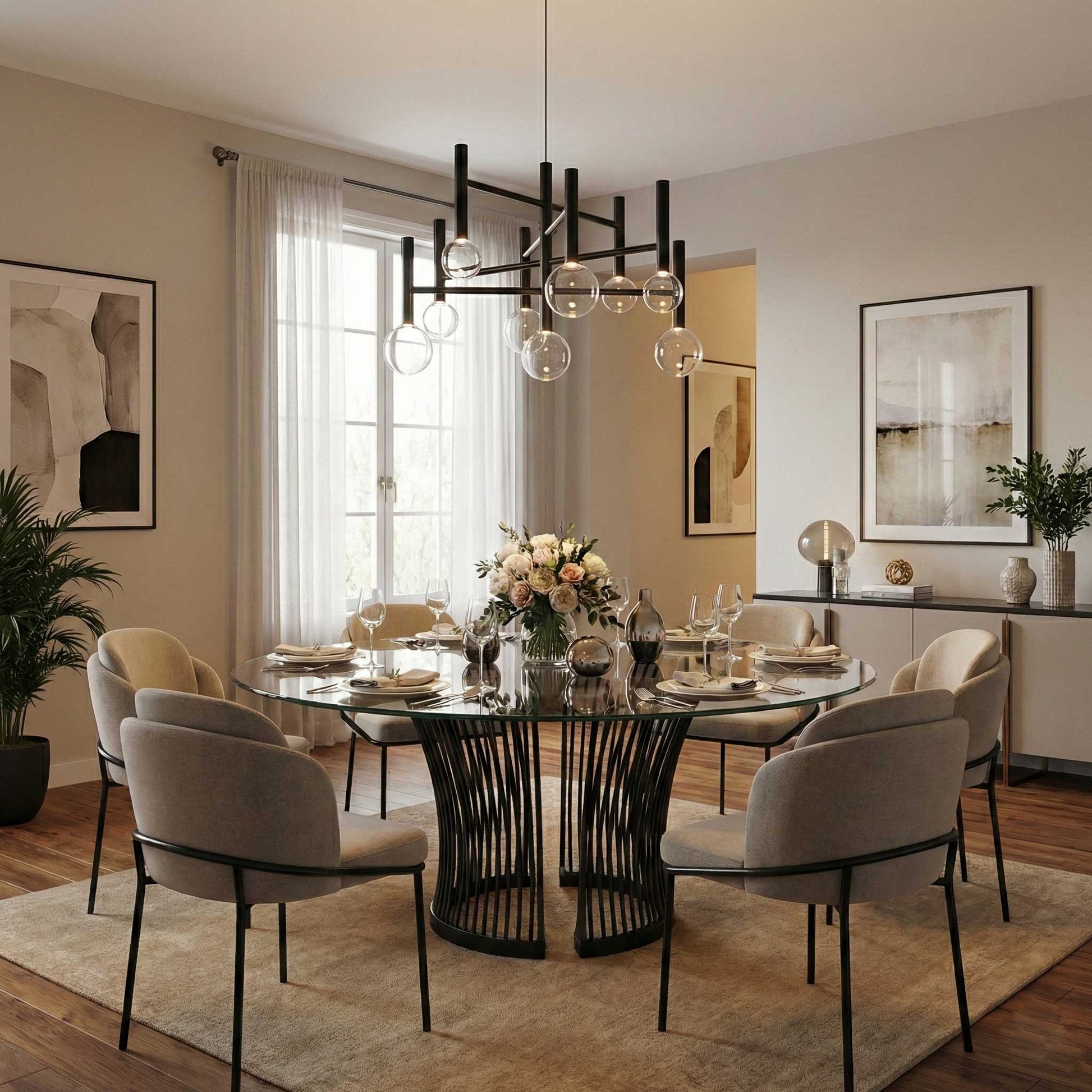 Suspension TERRA en noir — AC6859BK — Luminaire Expert