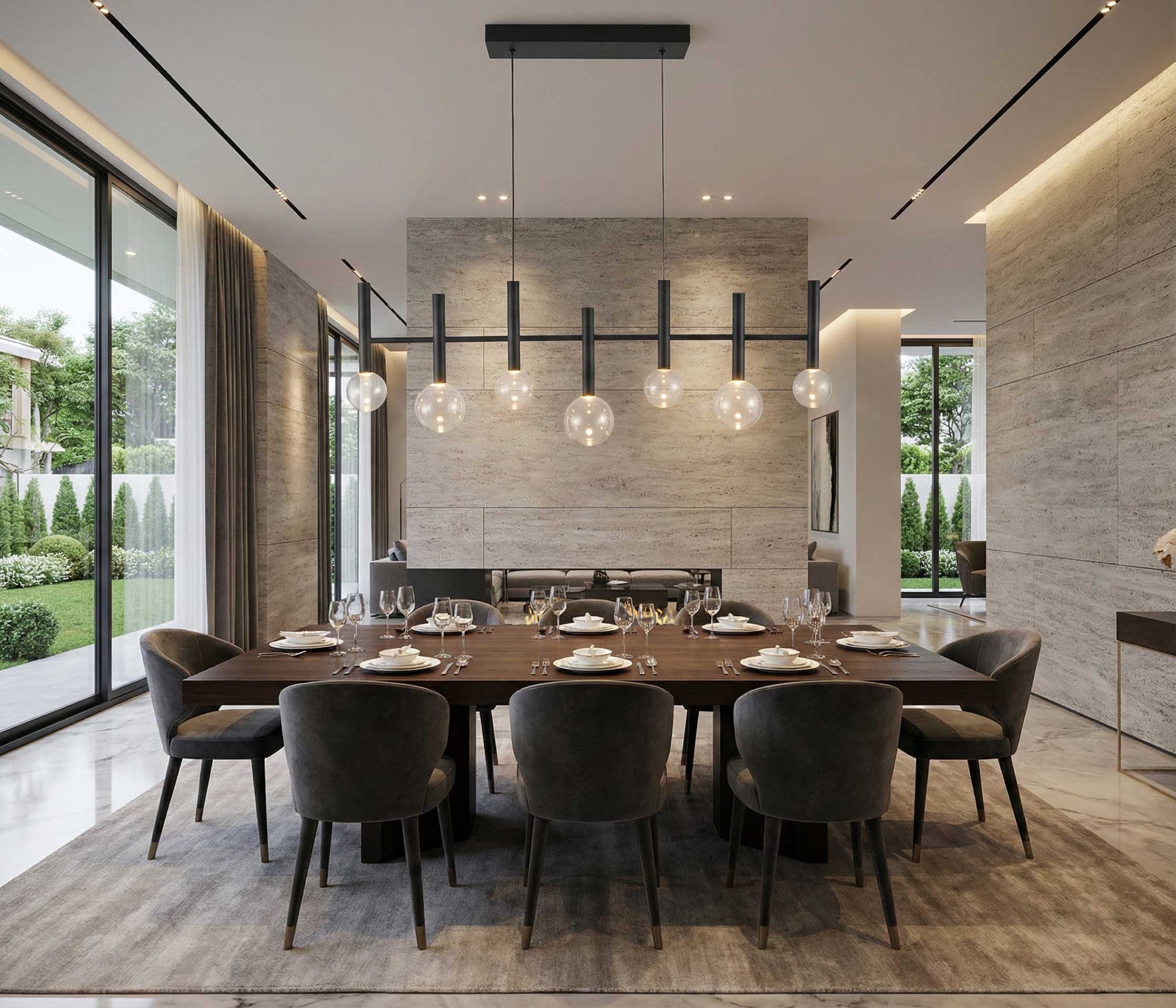 Suspension TERRA en noir — AC6857BK — Luminaire Expert