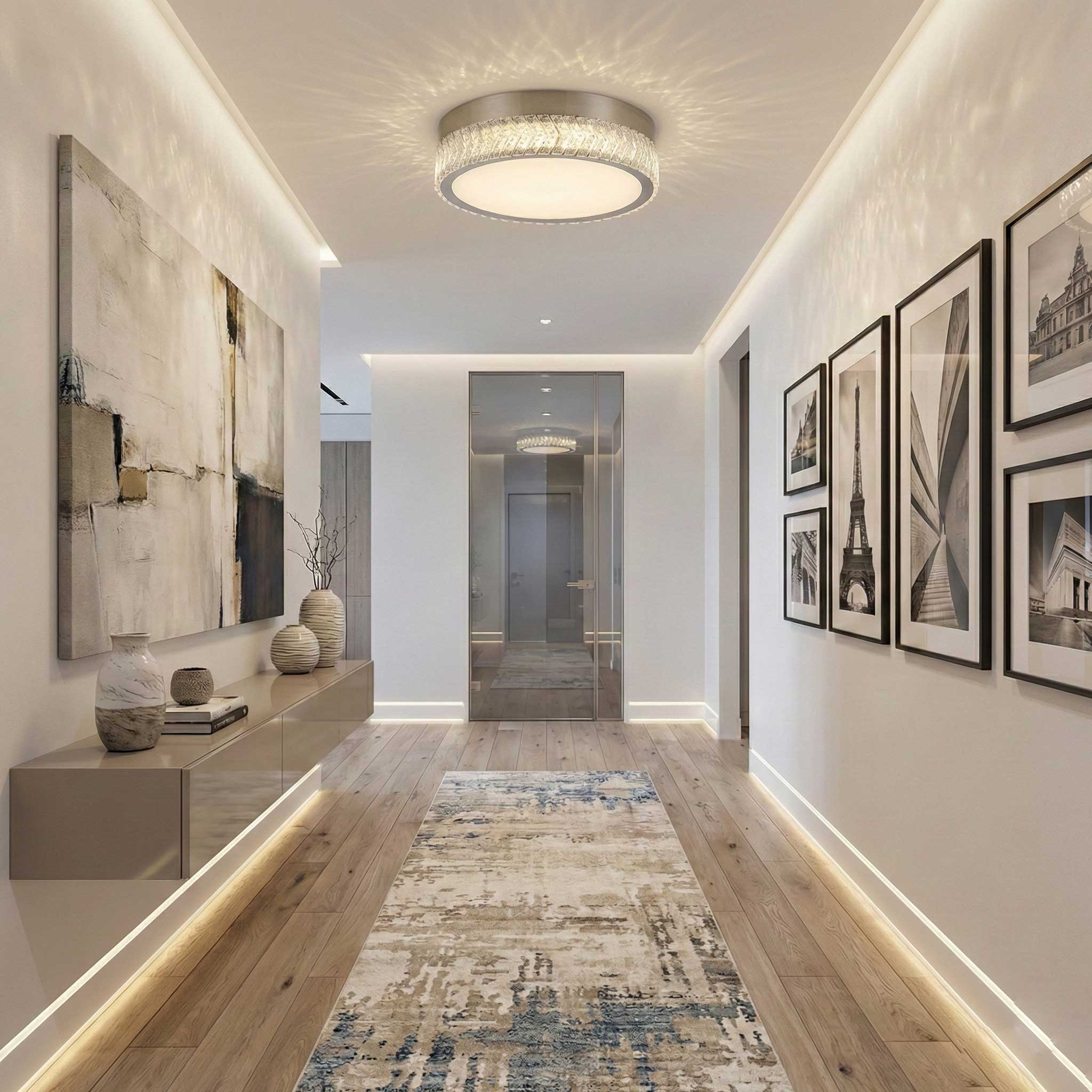 Plafonnier CHEVRON en nickel brossé — AC5057BN — Luminaire Expert