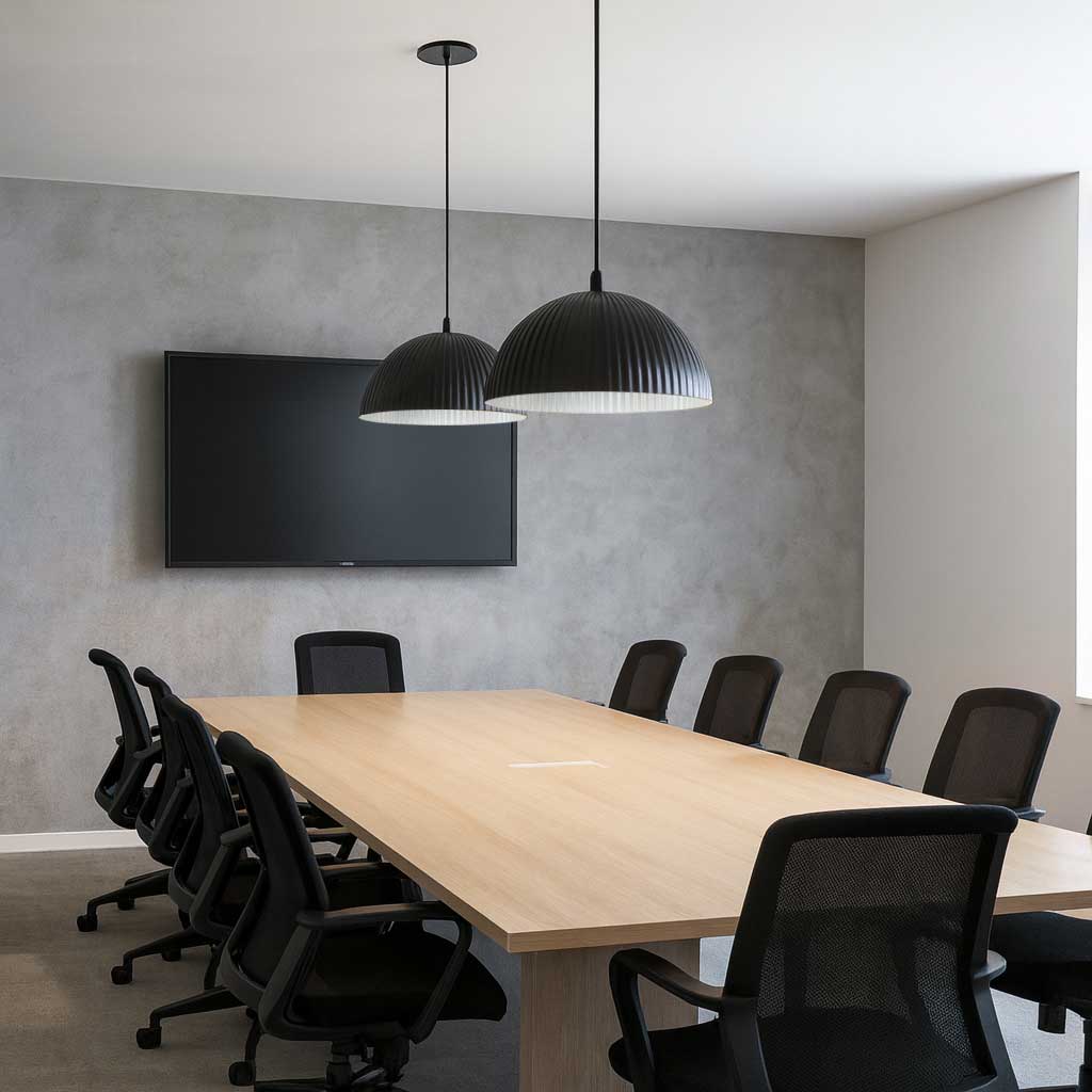 Suspension REMY en noir mat et blanc — REM-121P-MB — Luminaire Expert
