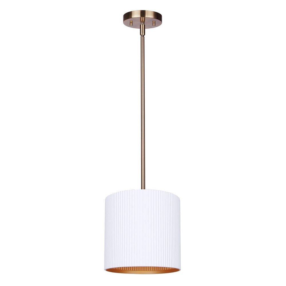 Suspension REXTON en blanc mat et or peint — IPL1119A01WHG — Luminaire Expert