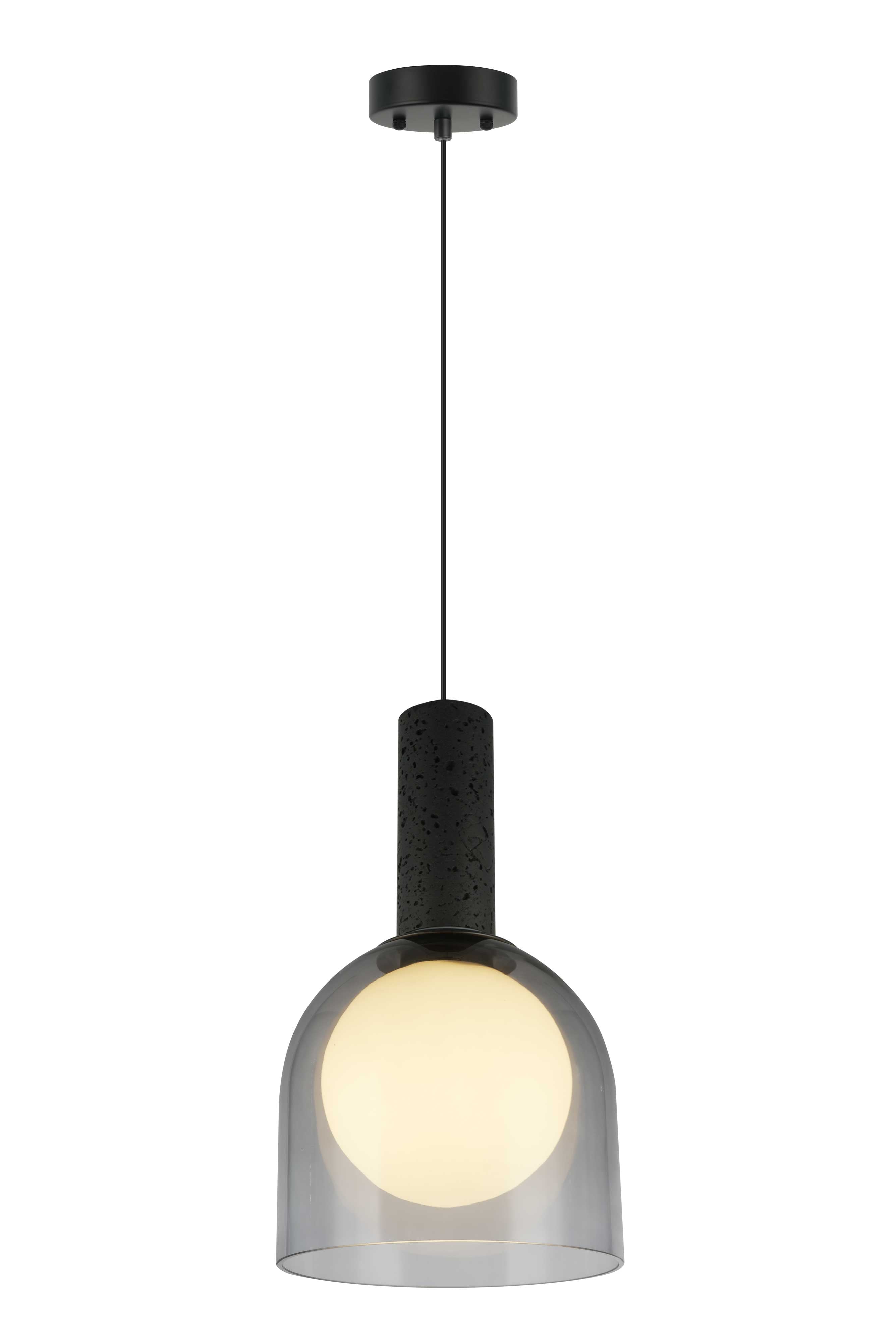 Suspension JUNA en noir et travertin — SC13380BK — Luminaire Expert
