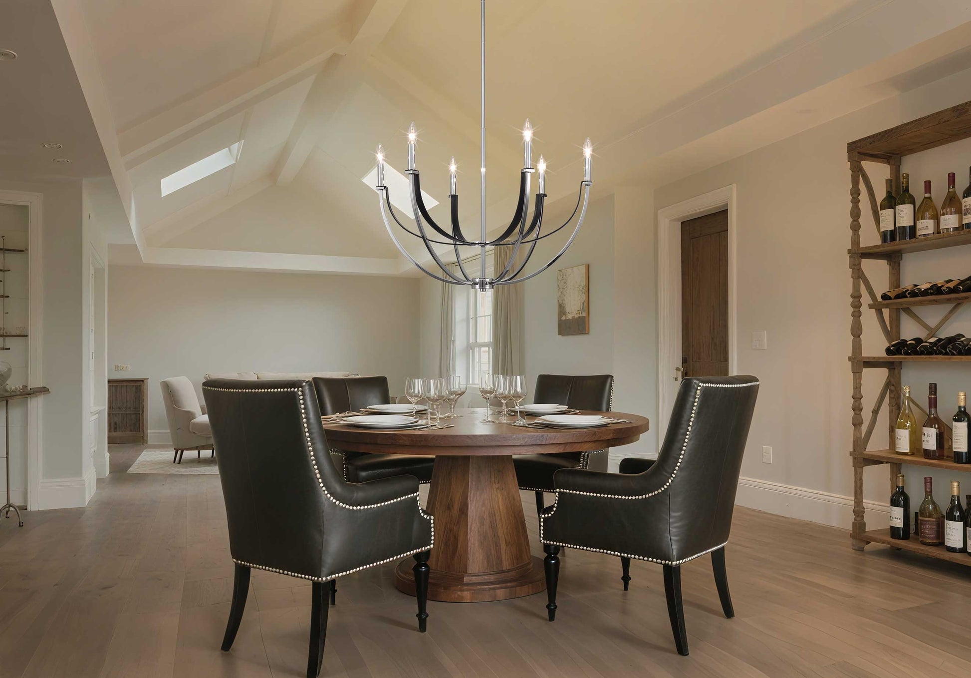 Suspension SUSSEX en nickel poli — 207886A — Luminaire Expert