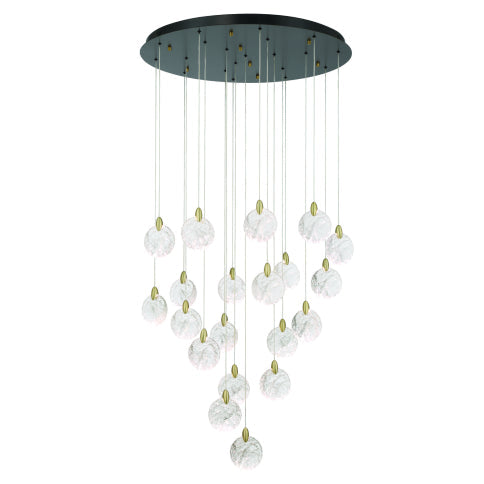 Suspension SNOWFLAKE en laiton satiné et noir Artcraft — vue supplémentaire
