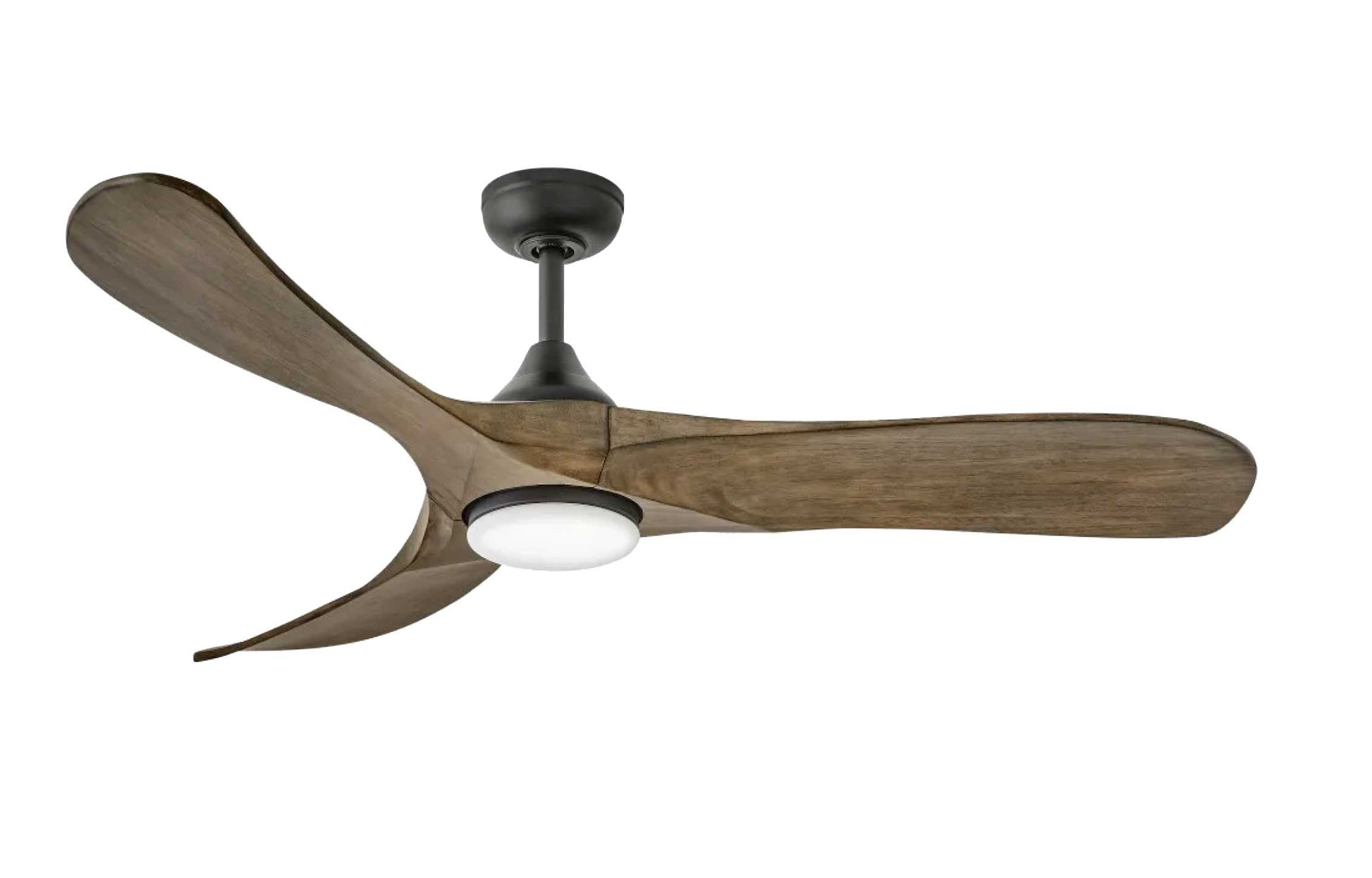Ventilateur de plafond SWELL LLUMINATED en noir mat et bois — 903856FDB-LDD — Luminaire Expert