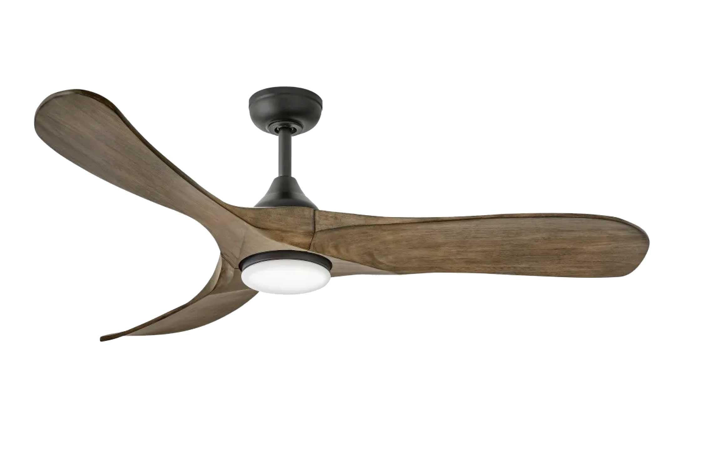 Ventilateur de plafond SWELL LLUMINATED en noir mat et bois — 903856FDB-LDD — Luminaire Expert
