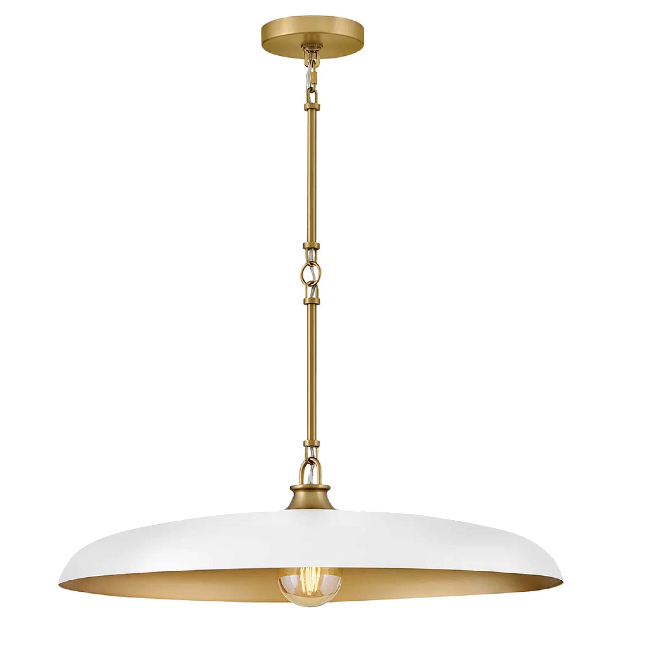Suspension SADIE en laiton laqué et blanc craie — 48165LCB-CI — Luminaire Expert