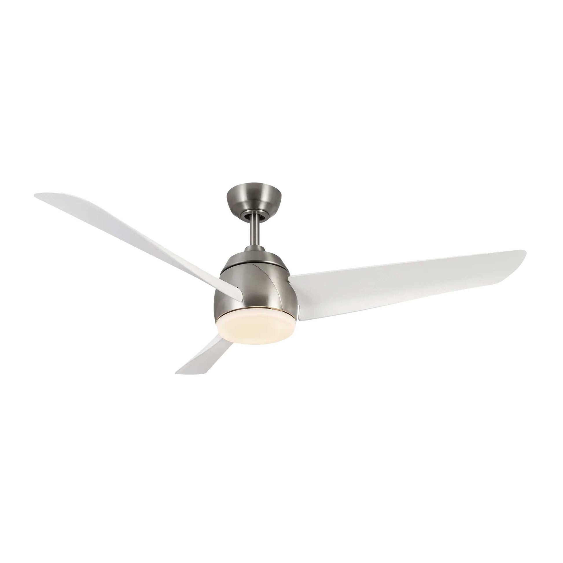 Ventilateur de plafond THALIA en nickel brossé et blanc mat — CF91954-BN/WH — Luminaire Expert