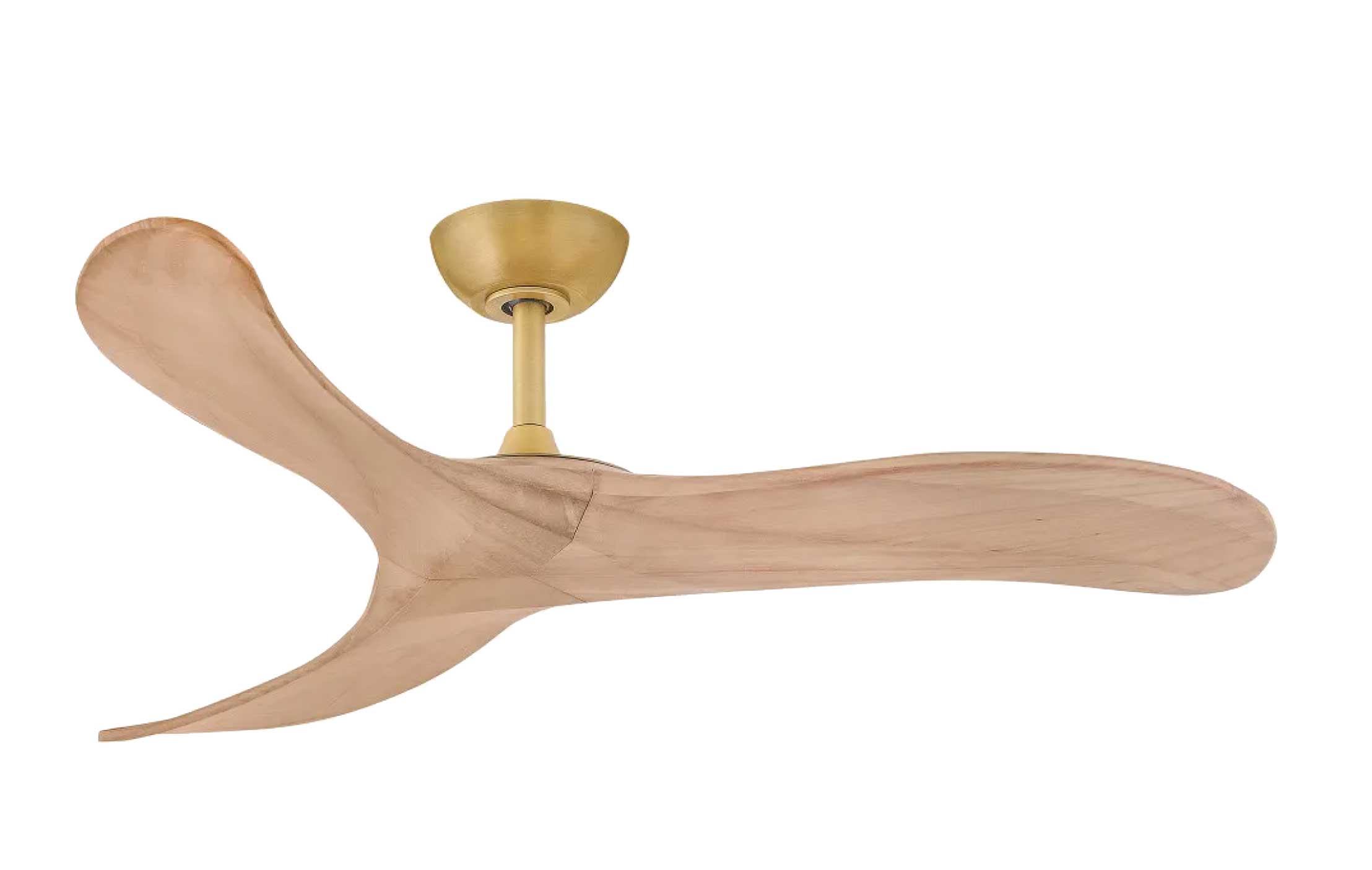 Ventilateur de plafond SWELL en laiton vieilli et bois — 903848FHB-NDD — Luminaire Expert
