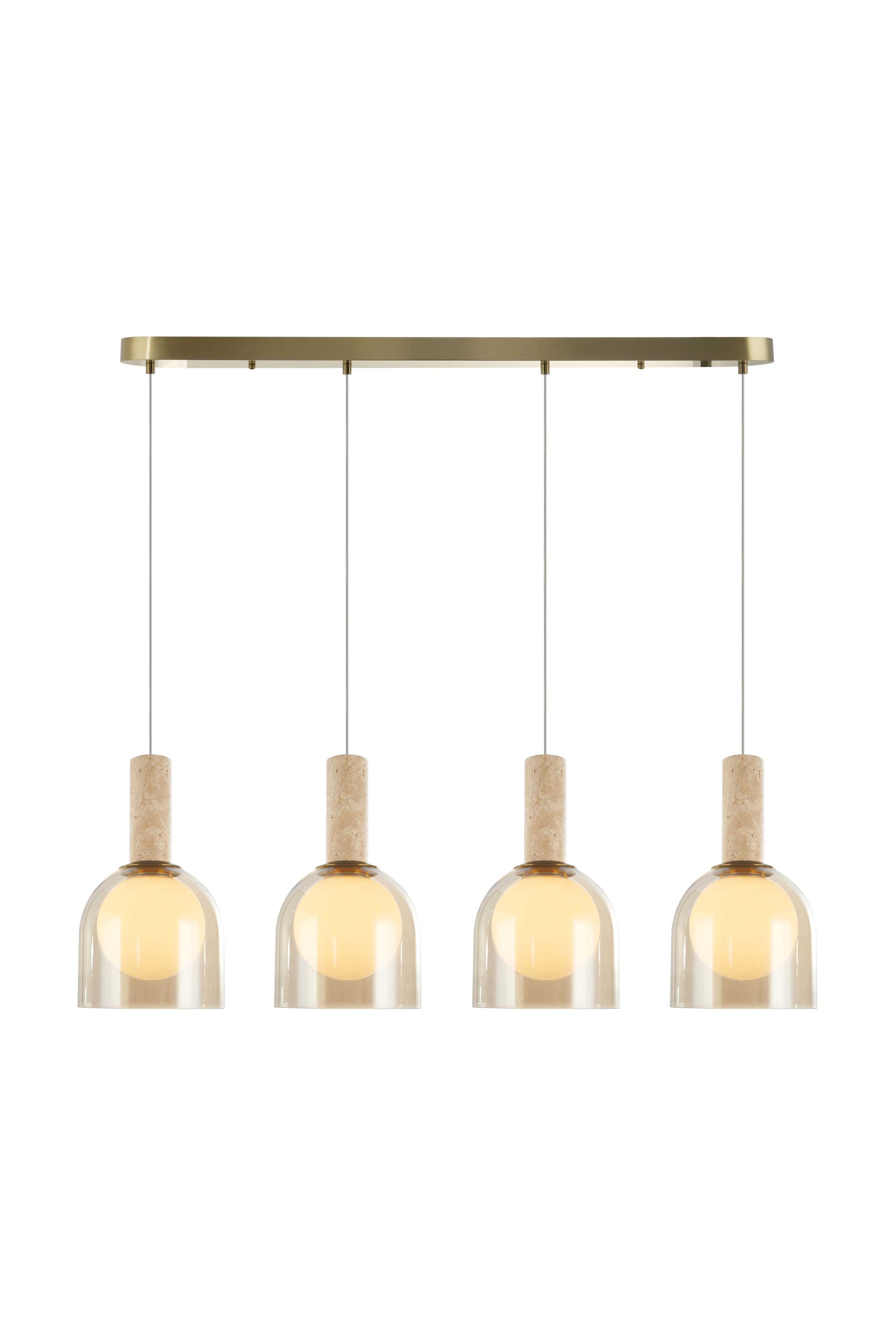 Suspension JUNA en laiton et travertin — SC13384BR — Luminaire Expert
