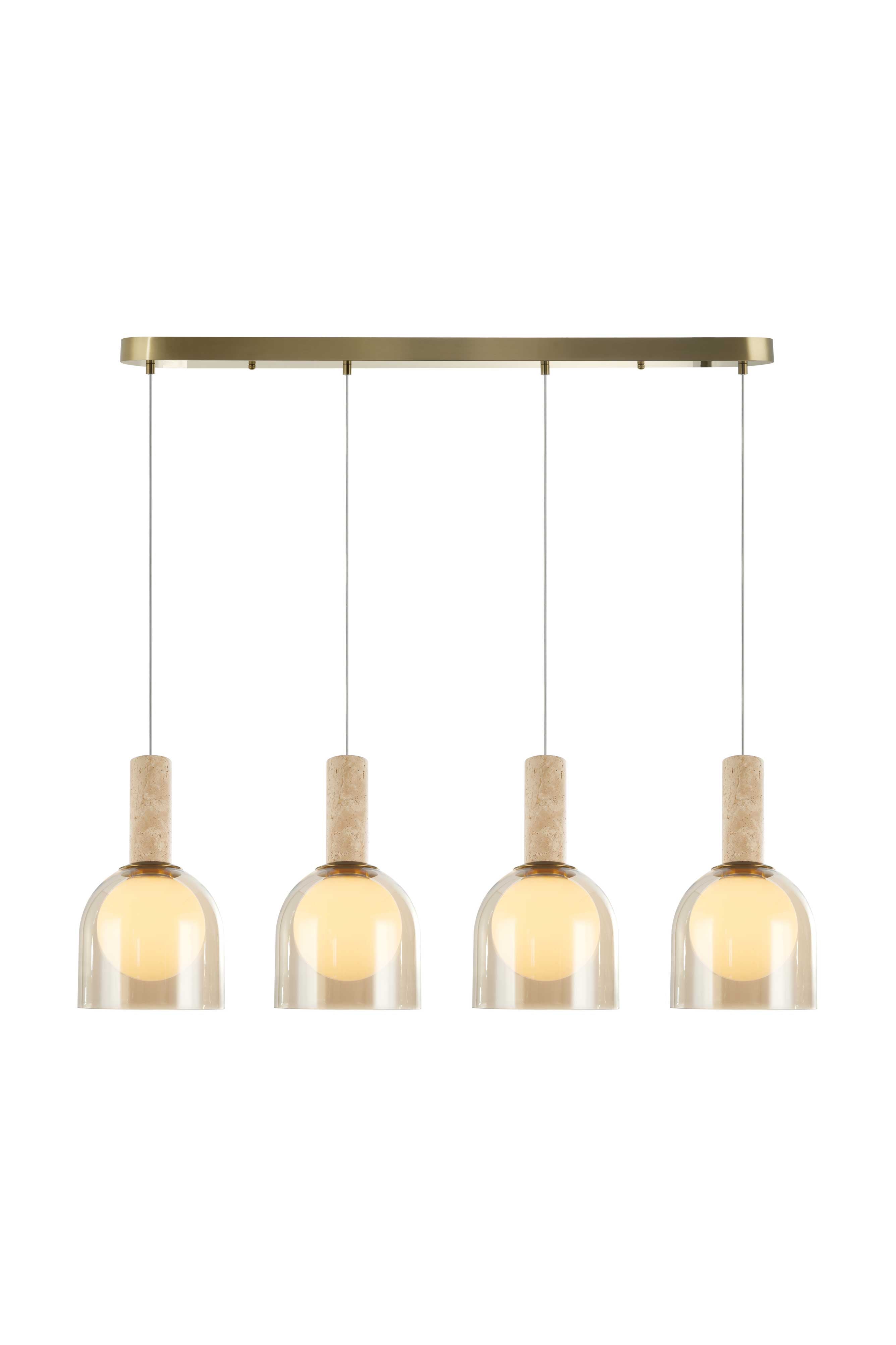 Suspension JUNA en laiton et travertin — SC13384BR — Luminaire Expert