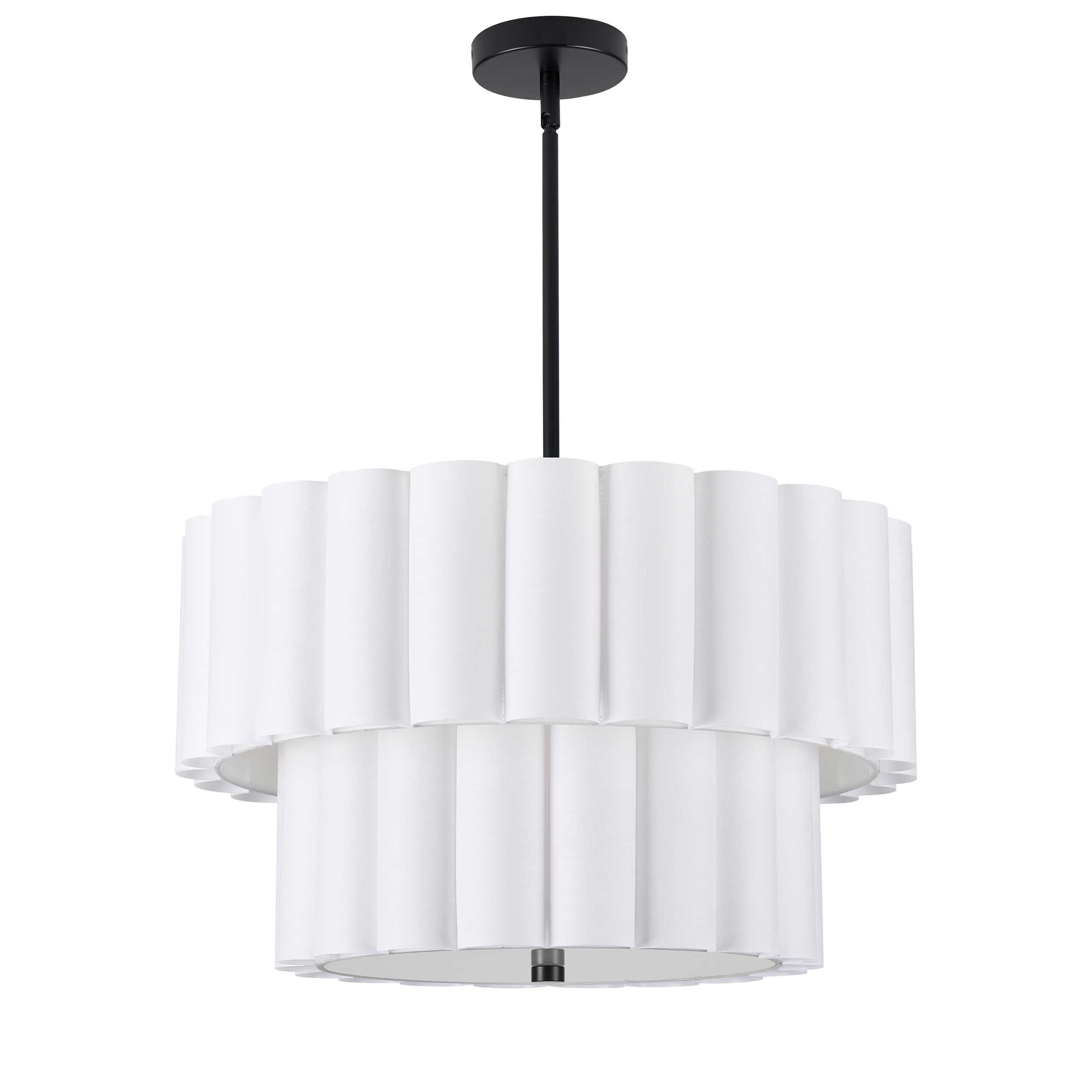 Suspension PACIFICA en noir mat et blanc — PCA-224P-MB-WH — Luminaire Expert