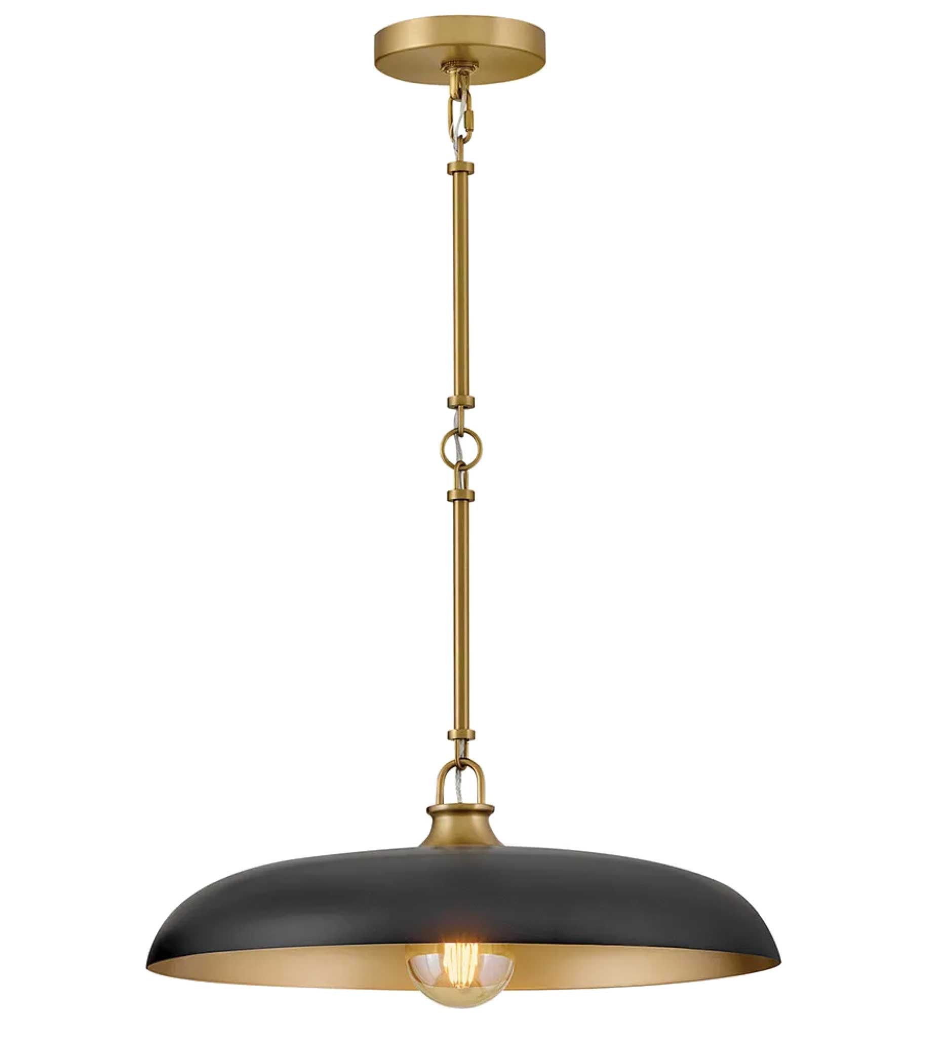 Suspension SADIE en laiton laqué et noir — 48167LCB-BK — Luminaire Expert