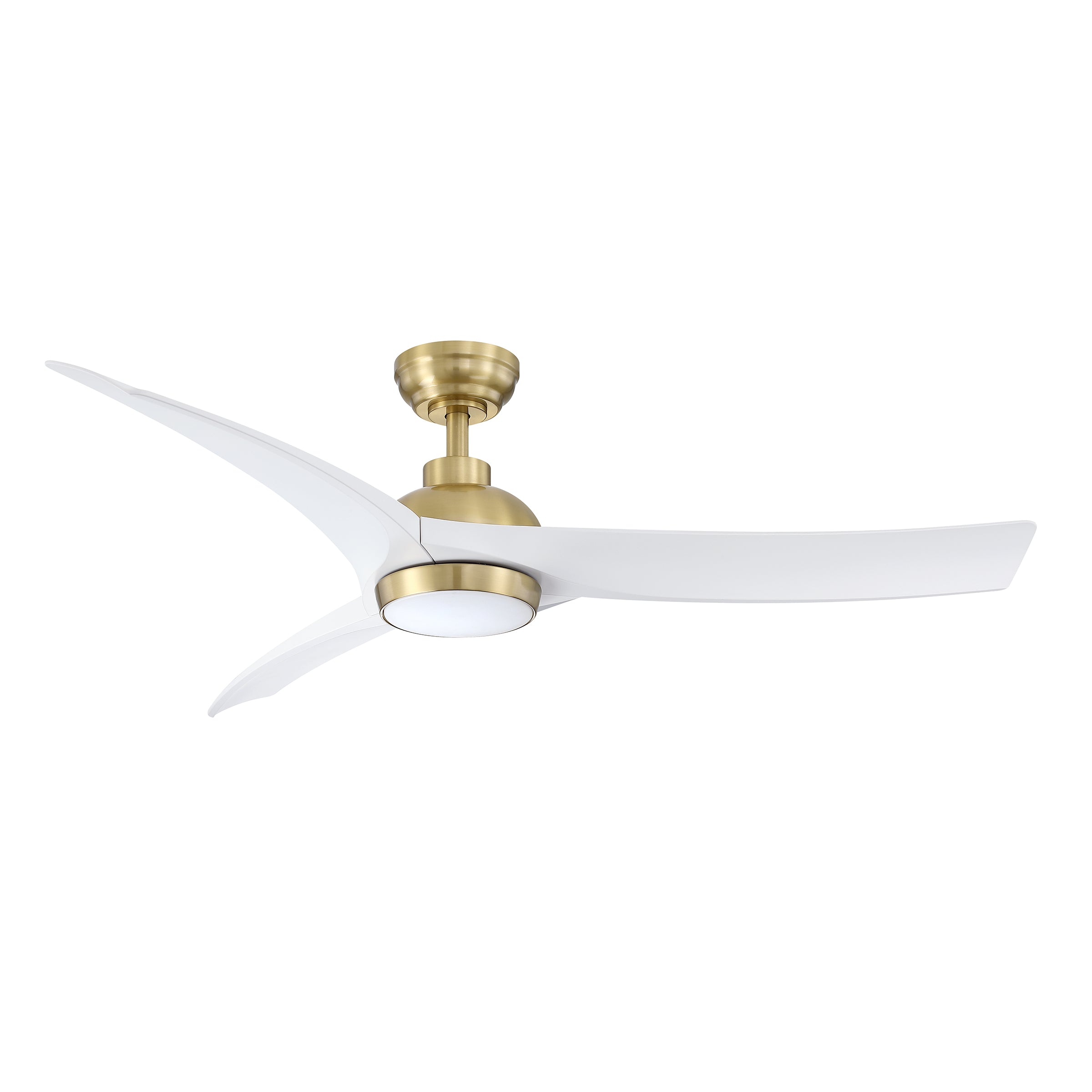 Ventilateur de plafond JANAX en laiton et blanc — AC40352-BRS/WH — Luminaire Expert