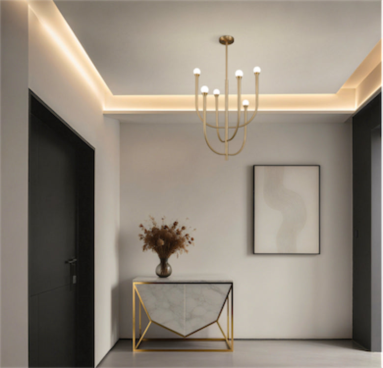 Suspension DAHLIA en laiton — 207256A — Luminaire Expert