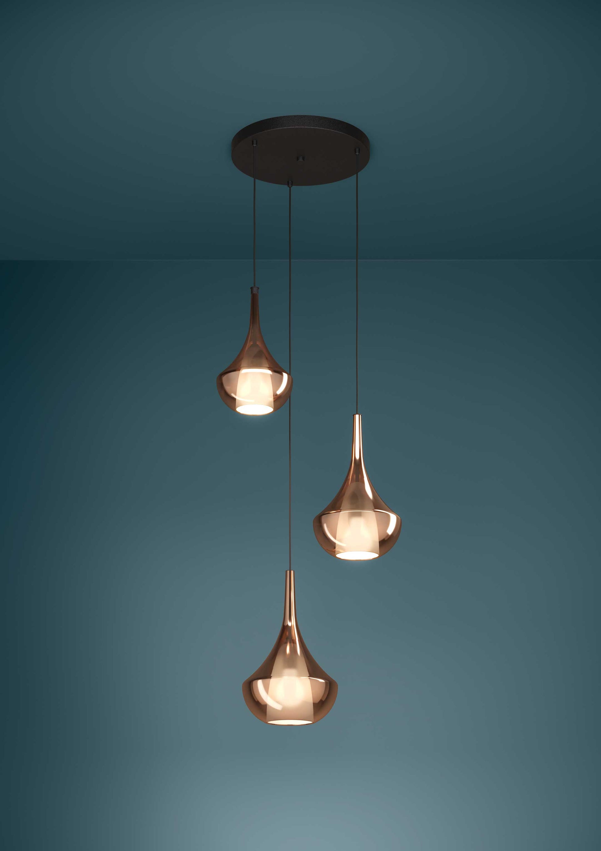 Suspension ALMOSTER en noir cuivré texturé — 390439A — Luminaire Expert