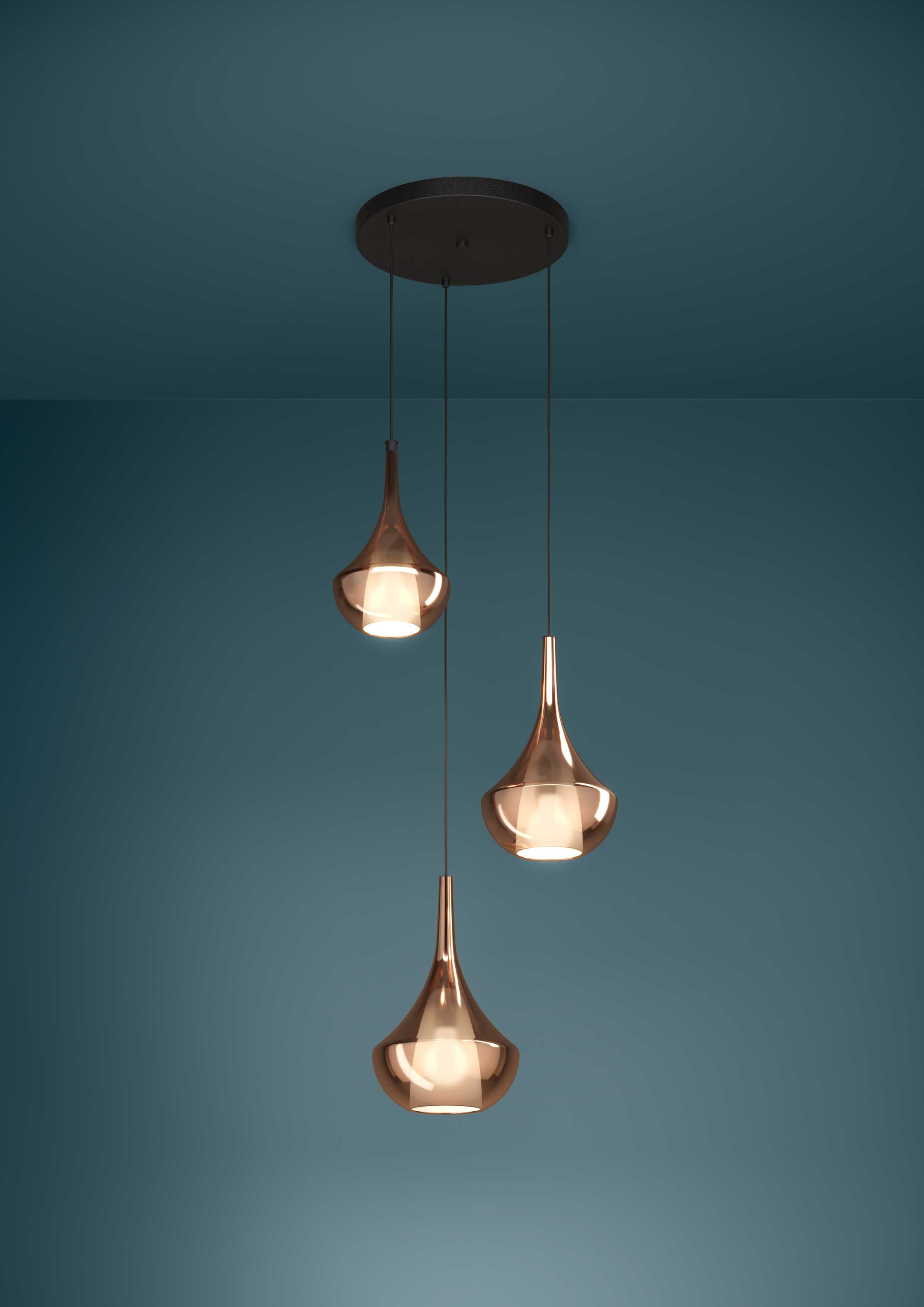 Suspension ALMOSTER en noir cuivré texturé — 390439A — Luminaire Expert