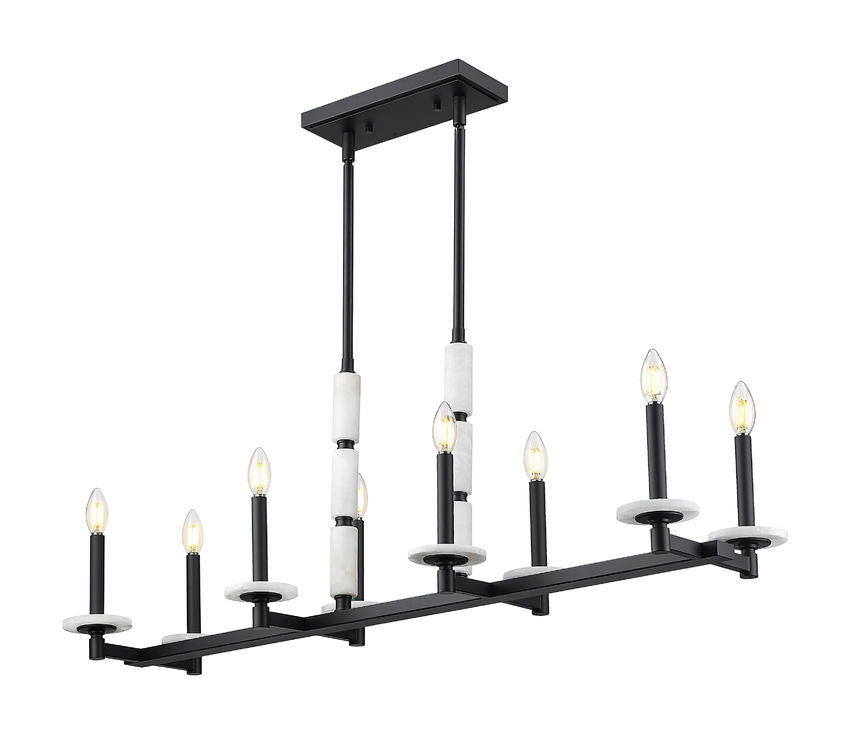 Suspension KADEN en noir mat et albâtre — IL-120M — Luminaire Expert