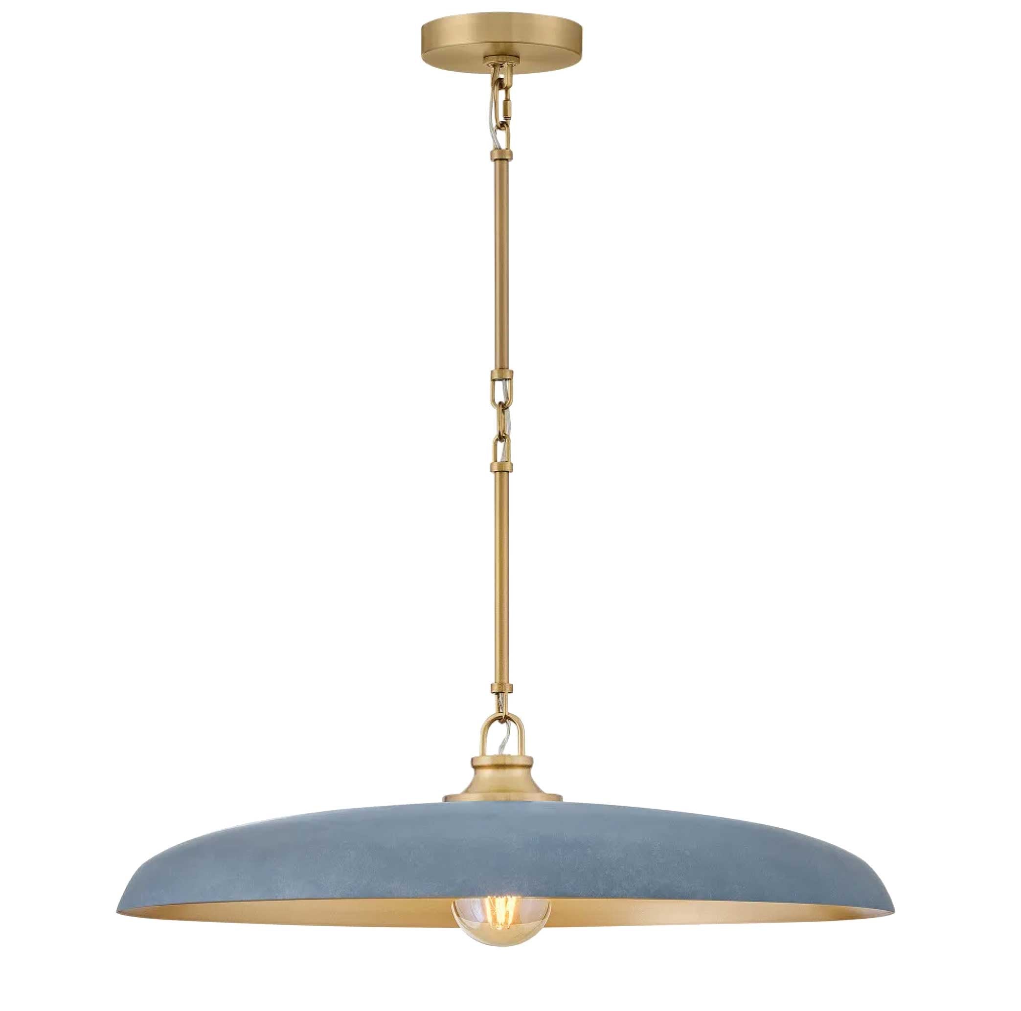 Suspension SADIE en laiton laqué et denim — 48165LCB-VTD — Luminaire Expert