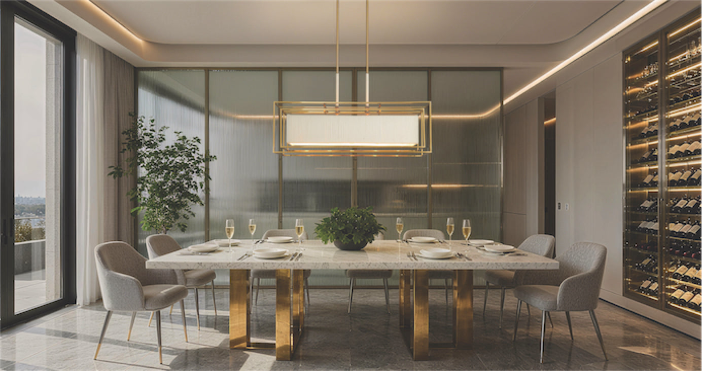 Suspension ABBEY en laiton et crème — 207271A — Luminaire Expert