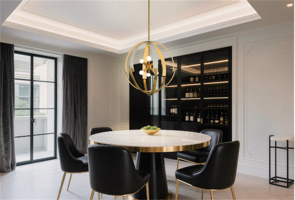 Suspension ABBEY en laiton et crème — 207273A — Luminaire Expert