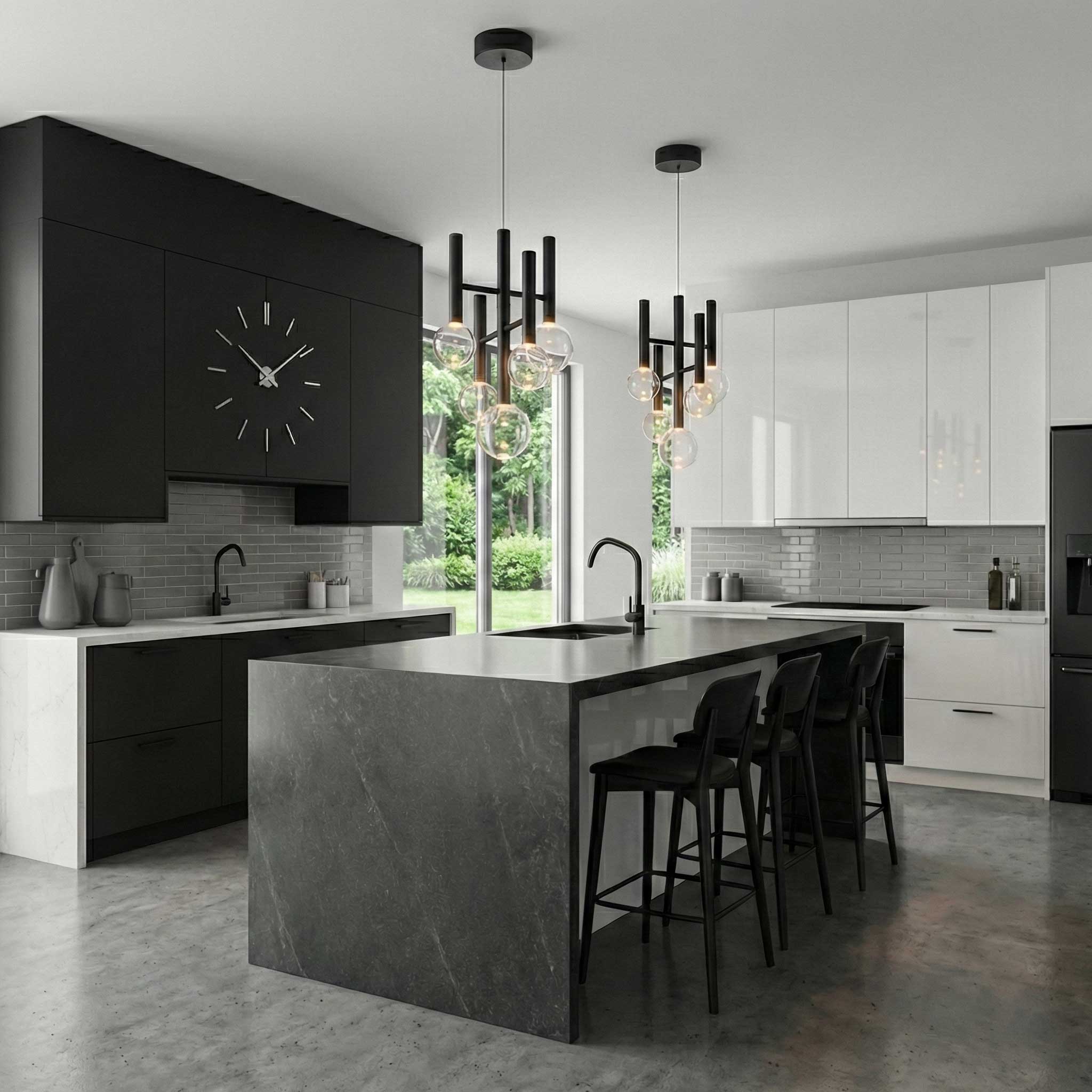 Suspension TERRA en noir — AC6855BK — Luminaire Expert