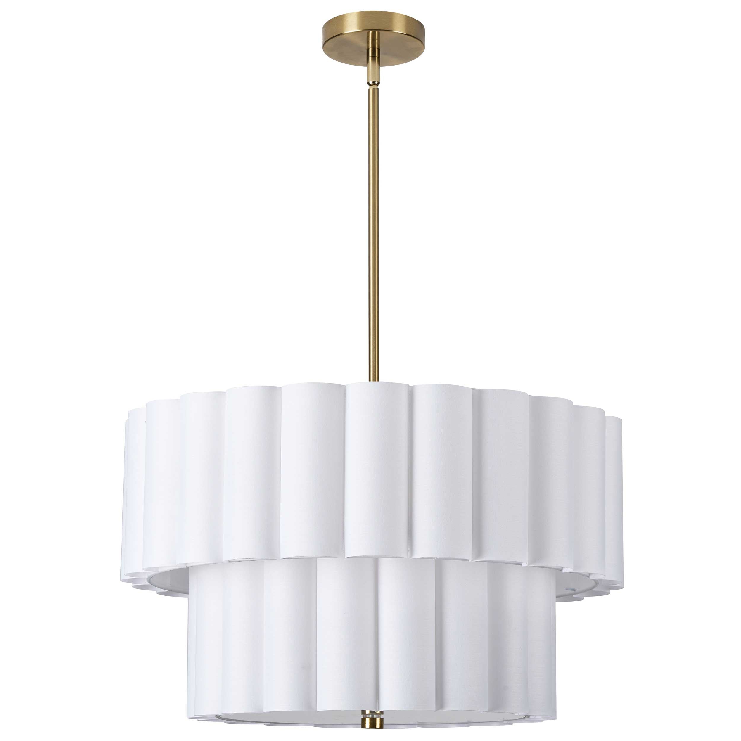 Suspension PACIFICA en laiton vieilli et blanc — PCA-224P-AGB-WH — Luminaire Expert