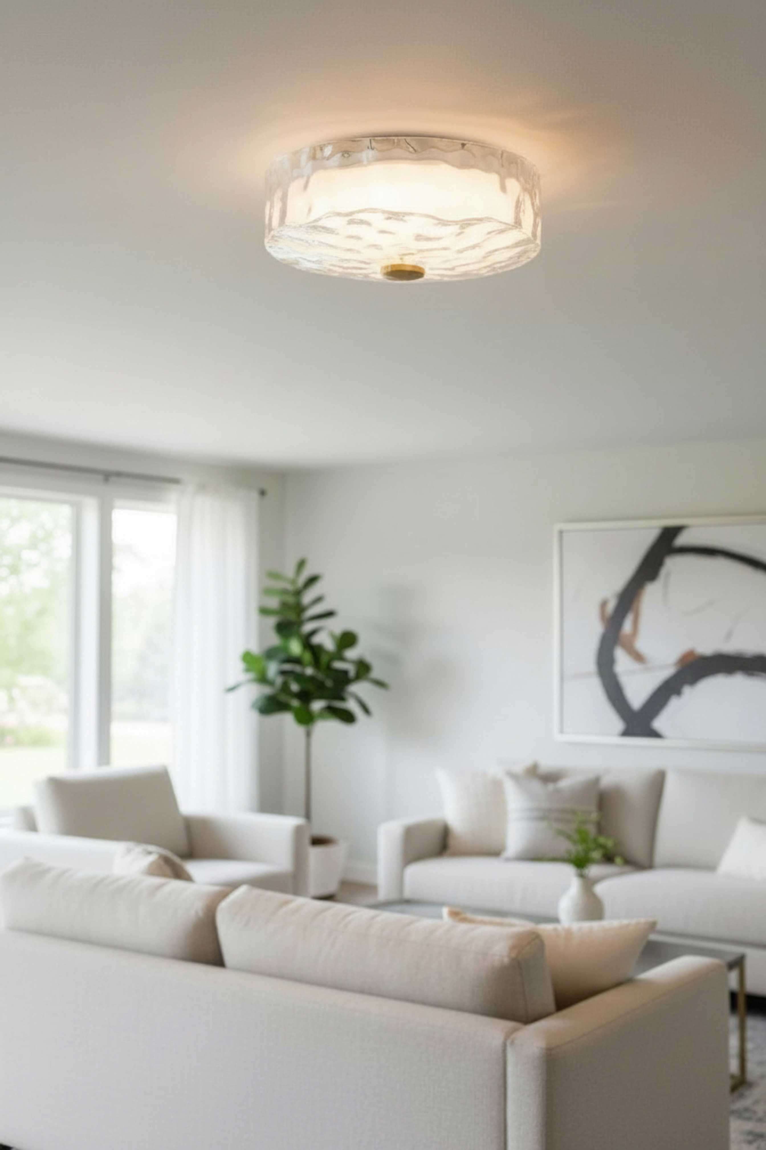 Plafonnier DULCE en laiton vieilli — DUL-1530LEDFH-AGB — Luminaire Expert