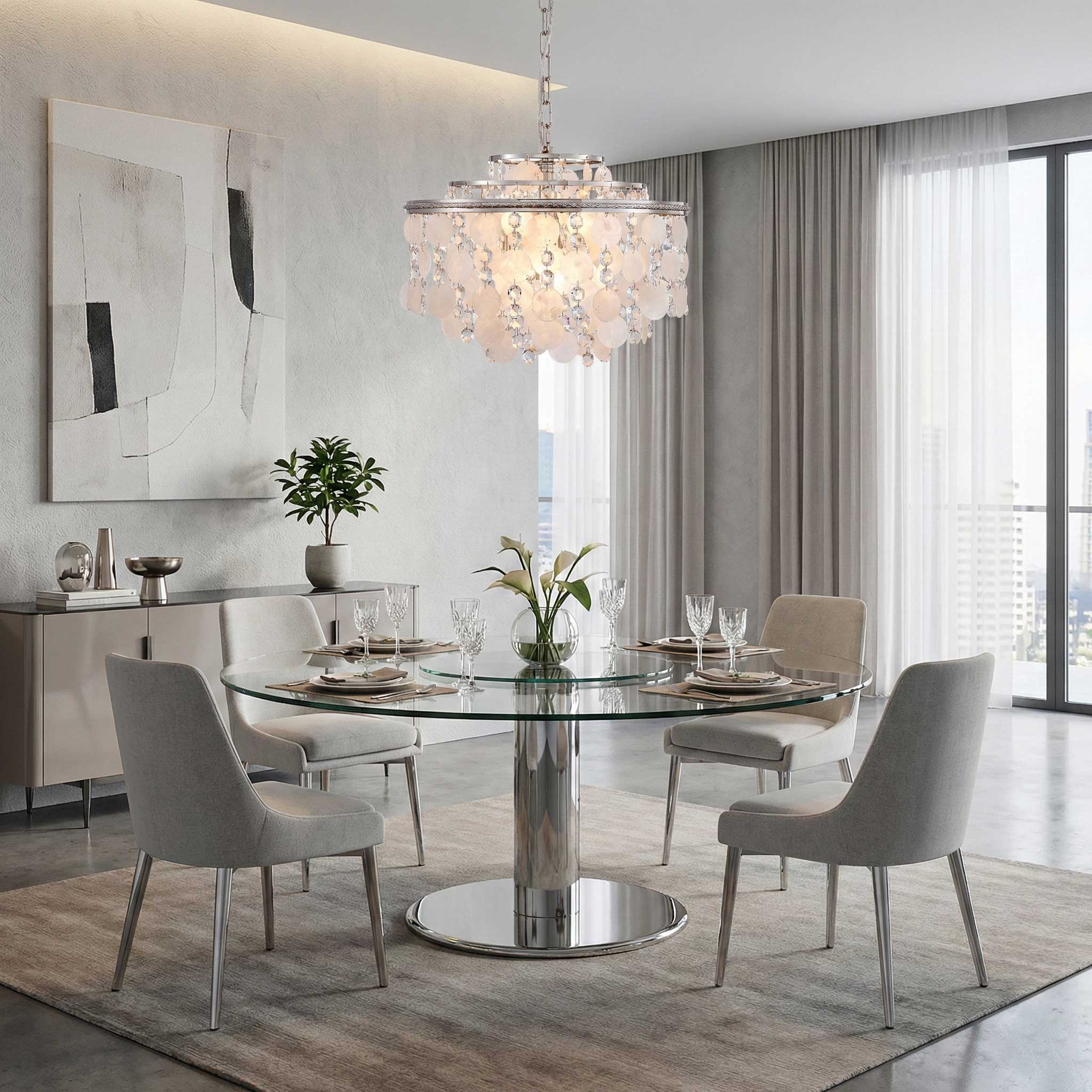 Suspension AVARA en nickel poli — AC12072PN — Luminaire Expert