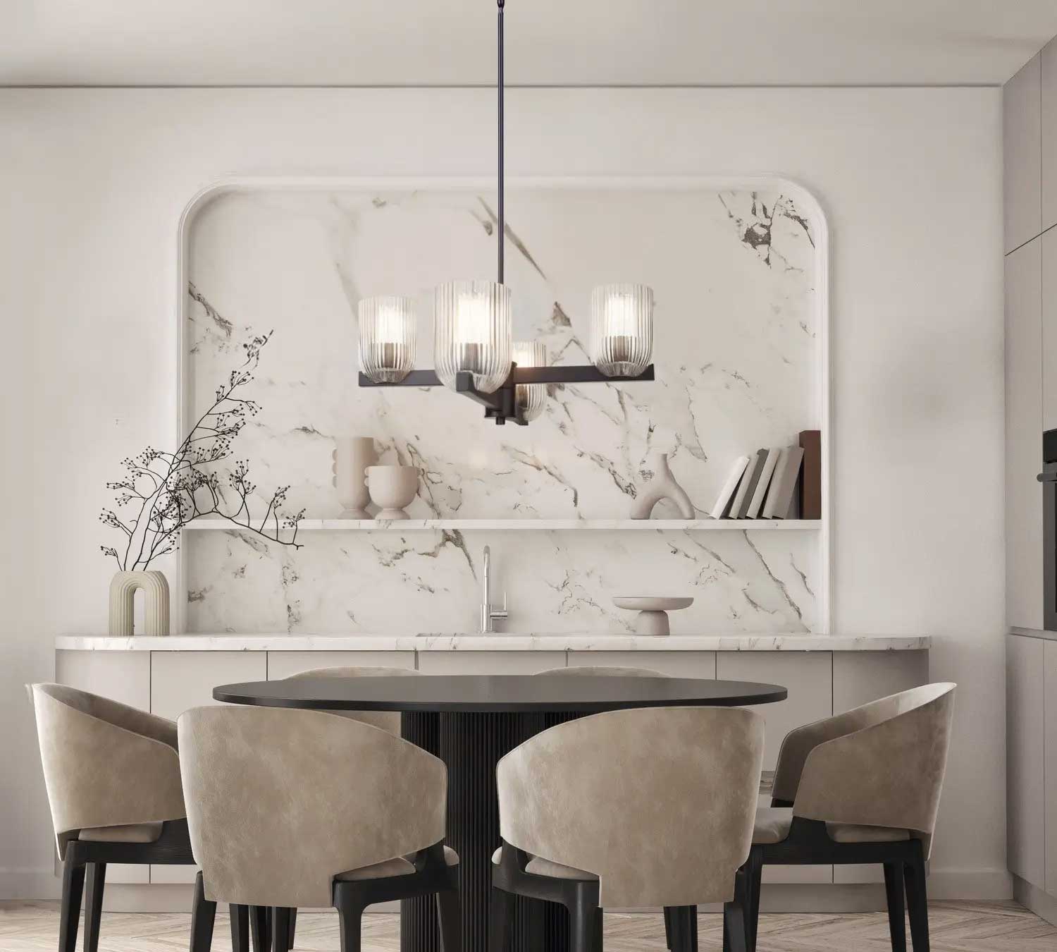 Suspension RENZO en noir mat — ICH1243A04BK — Luminaire Expert
