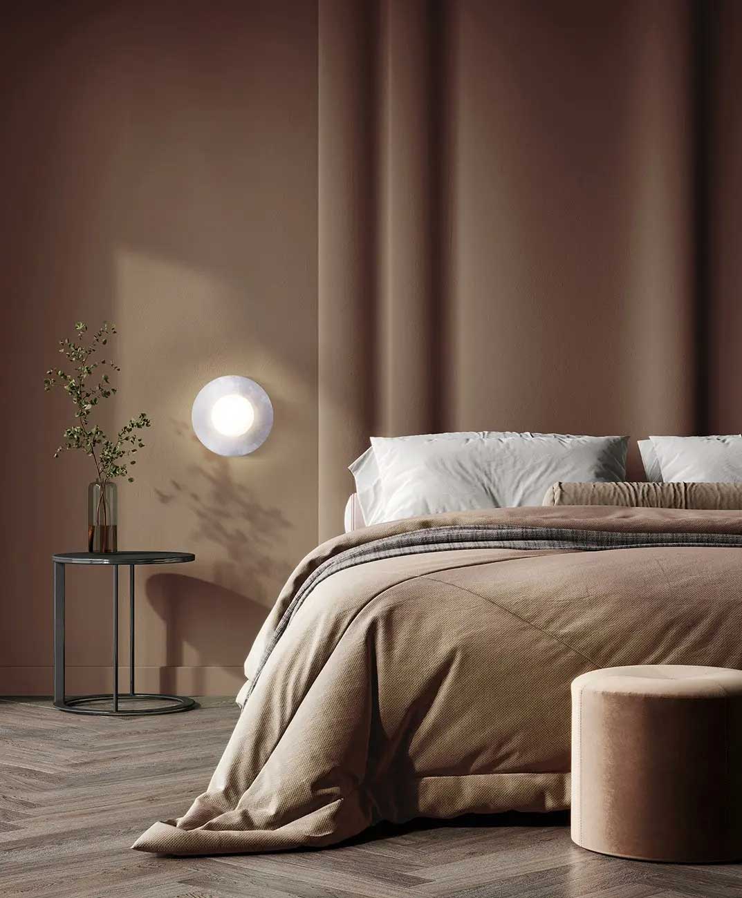Applique murale FENN en blanc mat et or — LWF336A01WHG — Luminaire Expert
