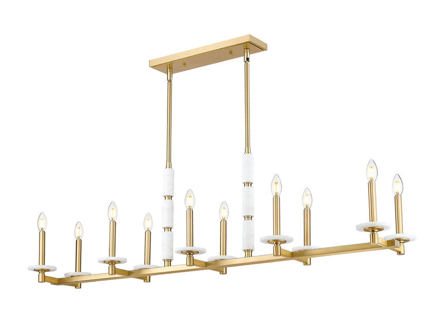 Suspension KADEN en or moderne et albâtre — IL-120B — Luminaire Expert