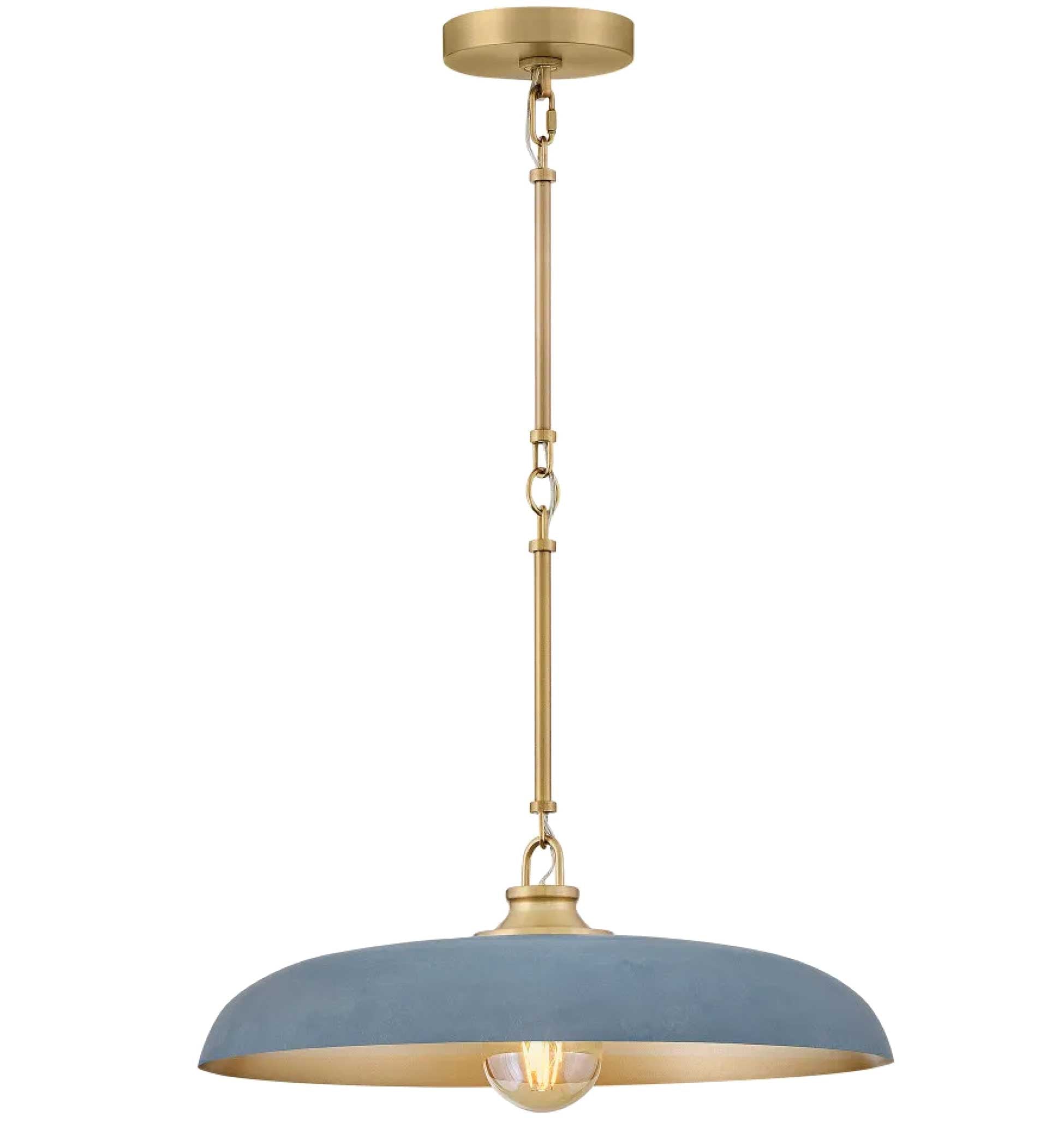 Suspension SADIE en laiton laqué et denim — 48167LCB-VTD — Luminaire Expert